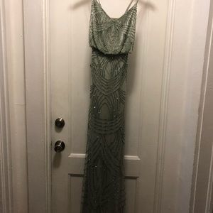 Adrianna papel sage green Art Deco floor length